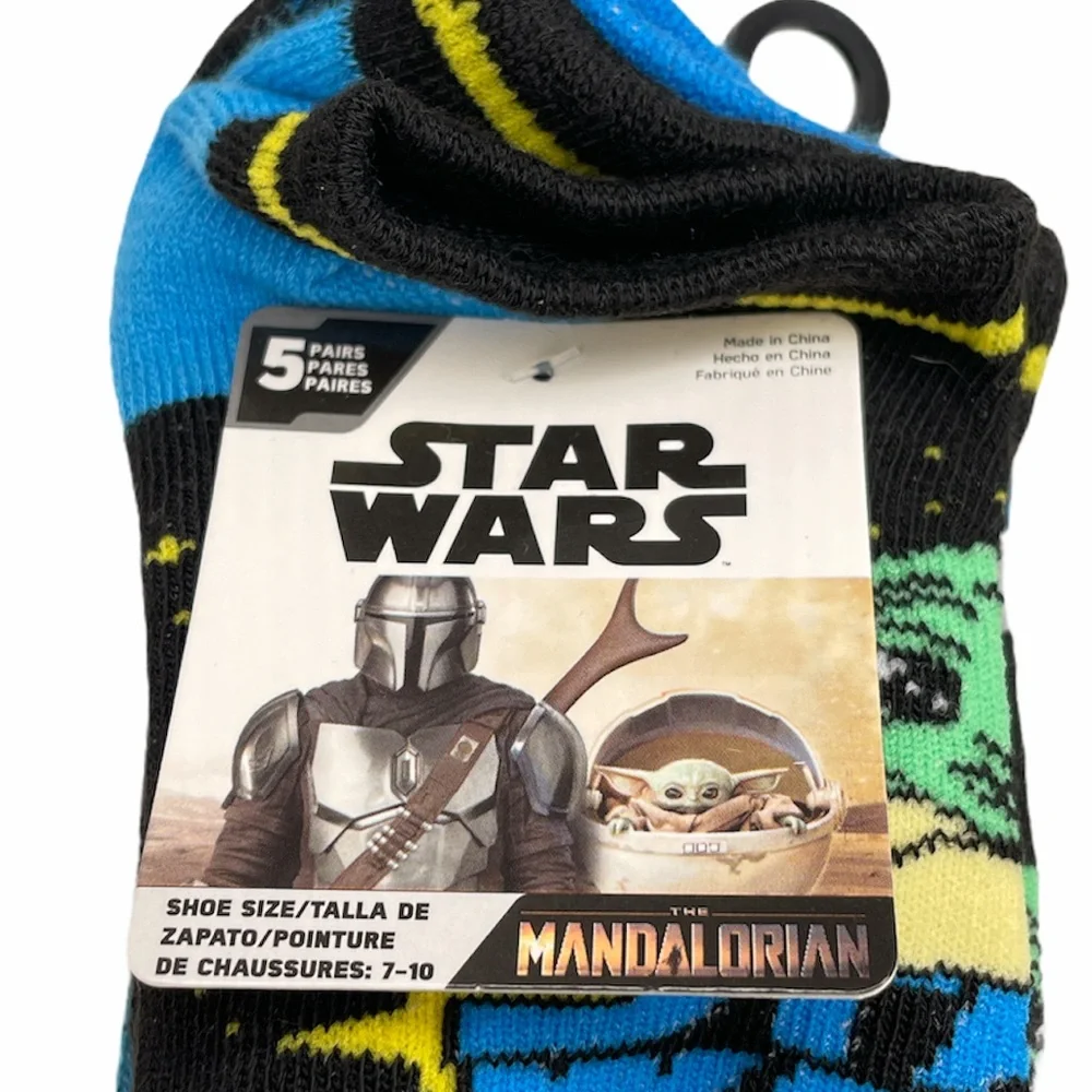 Star Wars Mandalorian Ankle Socks, 5 Pairs, Blue